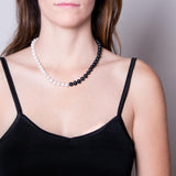 Yin Yang Black White Pearl Necklace