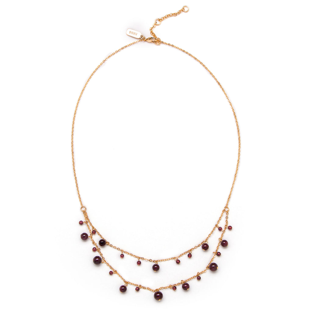 Garnet Thanka Tiered Necklace