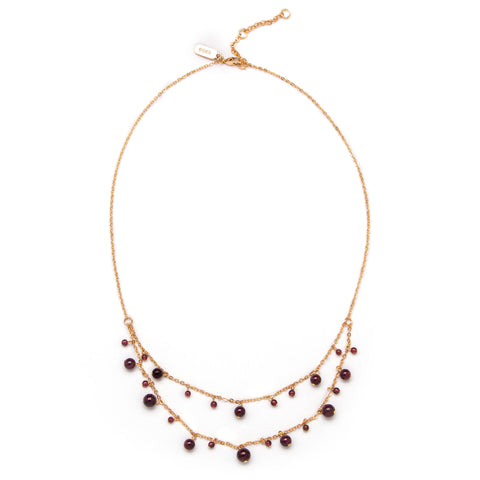 Garnet Thanka Tiered Necklace