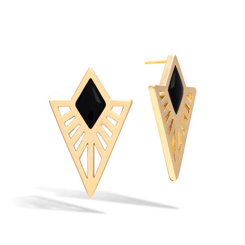 Onyx Sunray Earrings