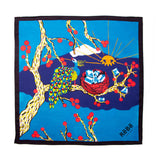 Turquoise Peacock ReBe Island Silk Scarf