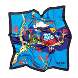 Turquoise Peacock ReBe Island Silk Scarf