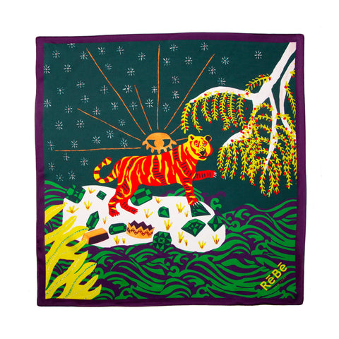 Emerald Tiger ReBe Island Silk Scarf