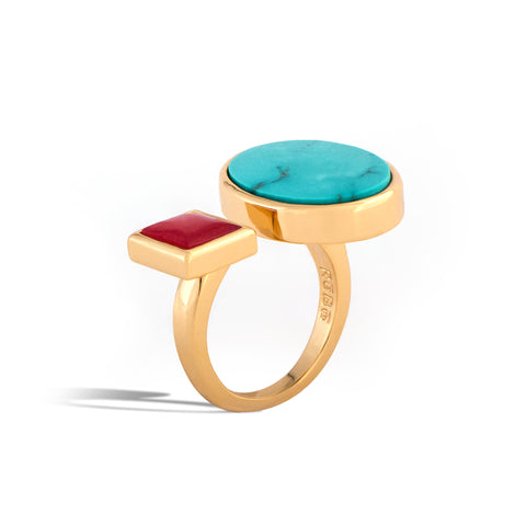 Cloud Mountain Turquoise Quartz Ring