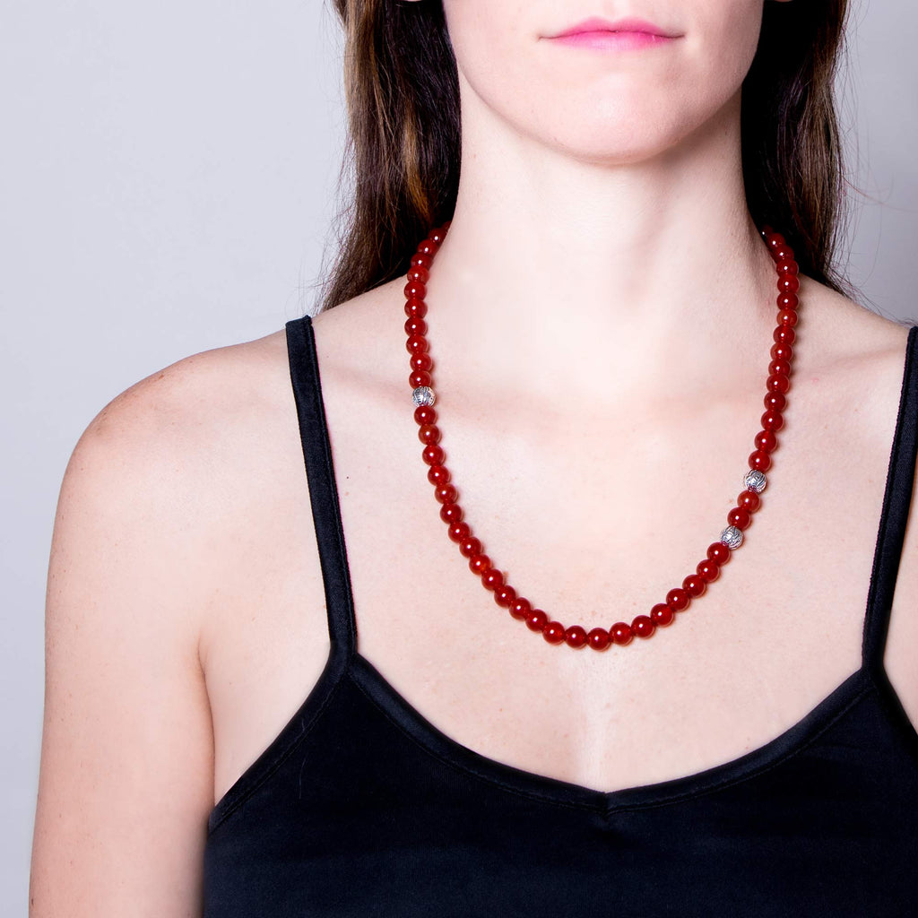 Red Onyx Tiger Animali Necklace