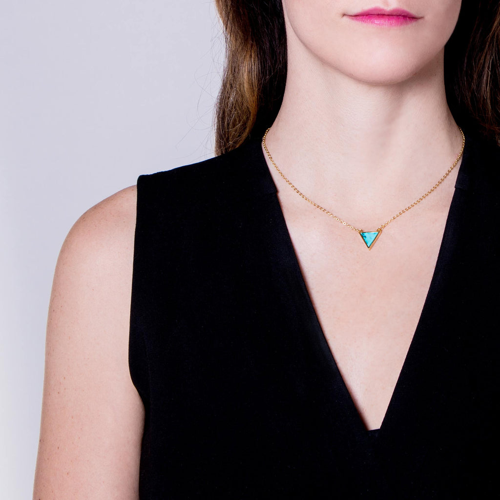 Cloud Mountain Turquoise Triangle Necklace